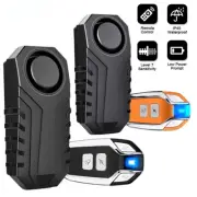 Motorcycle Bike Wireless Remote Control Alarm Vibration Sensor 113dB Security