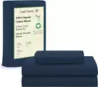 LANE LINEN 100% Organic Cotton Twin Bed Sheet Set, 3 Pc Twin Size Sheet Set, Sof