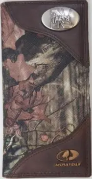 ZEP-PRO Nebraska Huskers Leather & Nylon MOSSY OAK Camo WALLET BURLAP GIFT BAG