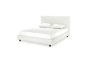 Havvan Linen Upholstered Fabric Bed Frame - Off White - King