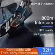Motorcycle Helmet Bluetooth Headset Waterproof Intercom Earphone HIFI Headphone
