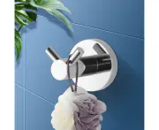 Towel Hooks Rack Stainless Steel Robe Coat/Hat/Clothes Towel hanger Round Double Wall Mounted hooks Chrome