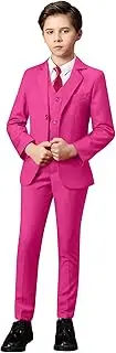 [Yanlu] 5 Piece Boy's Formal Suits Jacket+Vest+Pants+Shirt+Tie Kids Tuxedos 7 Colors