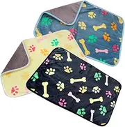 Parliky 3pcs Pet Blanket Warm Dog Cat Blanket Soft Flannel Animal for Winter Comfort