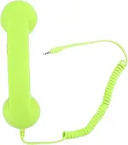 Retro 3.5mm Telephone Handset Cell,Volume Control Receiver Mic Microphone Speaker,3.5mm Sound Plug Retro Telephone Receiver,for Smartphone PC (Green)