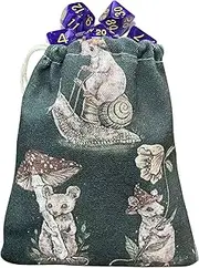 Tarot Card Pouch - Mushroom Rabbit Tarot Cards Pouch Organizer,5.12x7.09 Inches Drawstring Small Objects Cloth Bag for Crystal Gemstone