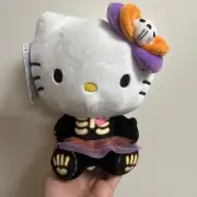 Hello Kitty Black Orange Skeleton Halloween Dia De Los Muertos Plush Trinket