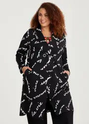 [Taking Shape] Taking Shape Ponte Scribe Jacket Size 26 in Print - Plus Size Women's Clothing Print