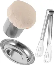 Cabilock 1 Set of Restaurant Pancake Oil Brush Practical Tray Food Tong Convenient Oil Wiper Jar