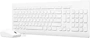 Lenovo 510 Wireless Combo with 2.4 GHz USB Receiver, Slim Full Size Keyboard, Full Number Pad, 1200 DPI Optical Mouse, Left or Right Hand, GX30W75336, White