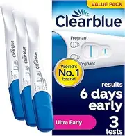 Clearblue Pregnancy Test, Ultra Early Detection (10 mIU/ml) Value Pack, Results 6 Days Early, 99% Accurate Results, 3 Tests