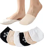 [ValueBargain] Toe Topper Socks Women, 3 Pairs Half Socks Liner No Show Toe Covers for Mules Shoes Lightweight Breathable, Multi