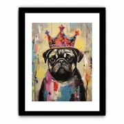 Pug Black Dog Framed print Art Poster