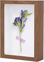 4x6 Shadow Box Frame Display Case for Memorabilia Medals Crafts Tickets and Photos Small Shadow Box with Clear Acrylic Deep Wood Memory Box