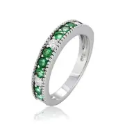 0.73ct Emerald Diamond Ring Jewelry 18Karat White Gold Lady Ornament Authentic