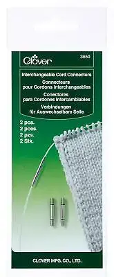 Clover Needlecraft 3650 Interchangeable Cord Connector Silver Gray 7.25 Heigh