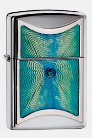 ZIPPO LIGHTER SPLASH EMBLEM SWAROVSKI CRYSTAL HIGH POLISH CHROME COLLECTIBLE USA