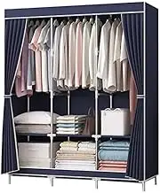 Portable Wardrobe Rack,Fabric Wardrobe with Hanging Rail and Shelves Portable Clothes Closet Storage Organizer for Bedroom 128x45x170cm Rood and uw Color Options
