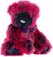 [Charlie Bears] Mardi Gras | 2023 Secret Collection, Plush Teddy Bear, Dark Blue with Magenta Tipping, Ages 3+, Collectable, Fully Jointed, Handmade