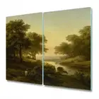 Glass Induction Ceramic Hob Cover River Sunset design paper Home 2x30x52