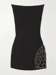 [Maticevski] Maticevski - Reveal Embellished Stretch-crepe Mini Dress - Black - UK 16 UK 16 Black