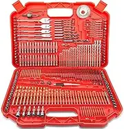 TOPEX 246PC Combination Drill Bit Set Screw Bits Titanium for Metal Wood Masonry