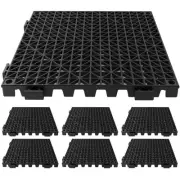 6 Pcs Bar Countertop Supplies Interlocking Rubber Mats 12 x 12 Inch Black She...