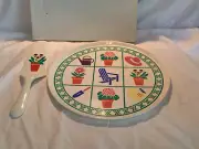 New 1994 Dayton Hudson Marshall Field Garden Flower Theme Cake Plate &Server