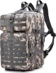 Tactical Military Backpack, Bug Out Bag 45L Large Capacity, 3 Day Assault Army R