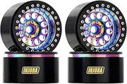 INJORA 224g Super Heavy Brass & Aluminum Deep Dish 2.2" Beadlock Wheel Rim for 1/10 RC Crawler Upgrade(W2257)