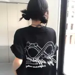 “RN.SHOP” 美式復古風 BIPOLAR 鏤空字母 星星 無限符號 印花 純棉 圓領短袖T-SHIRT