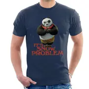 Kung Fu Panda Christmas It's Snow Problem Men's T-Shirt Navy Blue Large