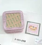 Rachel Barri self finishing Pink velvet box w/ hand painted Pippin Crown canvas