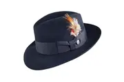 STETSON Temple Fur Felt Fedora Premium Royal Deluxe Hat Sovereign 100% Wool STF6 - 6 3/4