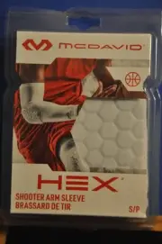 McDavid HEX Shooter White Arm Sleeve Basketball Size: Adult S/P - New
