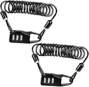 LOORGVEL 2Pcs Security Cable Lock for Bike Digital Code Combination Lock Portable Wire Lock for Mountain Bikes Road Bikes and Electric Bicycles Easy to Install and Use