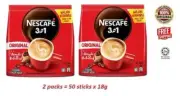 X2 Packs Nescafe 3 in 1 Blend & Brew Original Instant Coffee 50 Sticks
