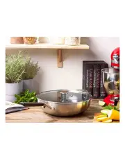 [KitchenAid] Classic Stainless Steel Covered Wok 30cm in Silver
