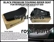 "BLACK PREMIUM TOURING RIDER SEAT" FIT FOR CONTINENTAL GT 650 & INTERCEPTOR 650