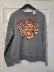 Star Wars Sweatshirt Mens Med. Gray Pizza Smuggler Millennium Falcon Sweater