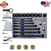 Robust 18Pc Black Oxide Bolt & Stripped Nut Extractor Wrench Set for Mechanics