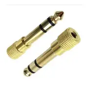 2pcs 3.5mm Headphone Stereo Adapter to 6.35mm Jack Earphone 1/4" Audio Adaptor