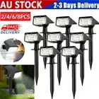 2-8 PCS Solar Spot Lights LED Garden Outdoor Lawn Fence Lamp Spotlight Light