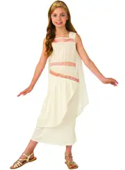 Ancient Roman Goddess Girls White Toga Costume