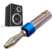 Gold Plated Speaker Plugs - 4mm Gold-Plated Copper Connector Audio Banana Plugs - Improved Conductivity Stable Plug and Unplug Banana Plugs for Living Room