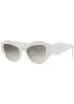Prada - Cat-eye Sunglasses White, Designer-engraved Graduated Grey Lenses, Designer-stamped Arms, 100% UV Protection One Size