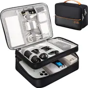 Electronics Travel Organizer Double Layer Cable Organizer Bag Watreproof Electronics Accessories Storage Bag,Black