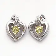14k WG .Dia and PE Earrings