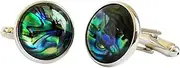 [Generic] Cufflinks For Men Mother-Of-Pearl Cufflinks Men'S Formal Shirt Armnails Deep Sea Shell Cufflinks Men'S Copper Cufflinks