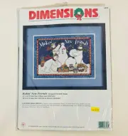 Dimensions Makin' NEW Friends Snowmen Counted Cross Stitch Kit 8570 Vintage 1998